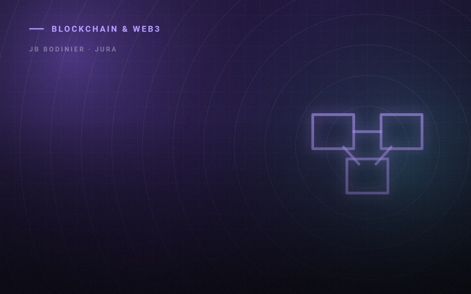 Illustration du corpus Blockchain & Web3 — JB Bodinier, Jura